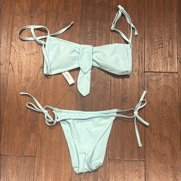 New! ADOREME Light Blue Bikini Set MED TOP SM BOTTOM - Picture 1 of 8